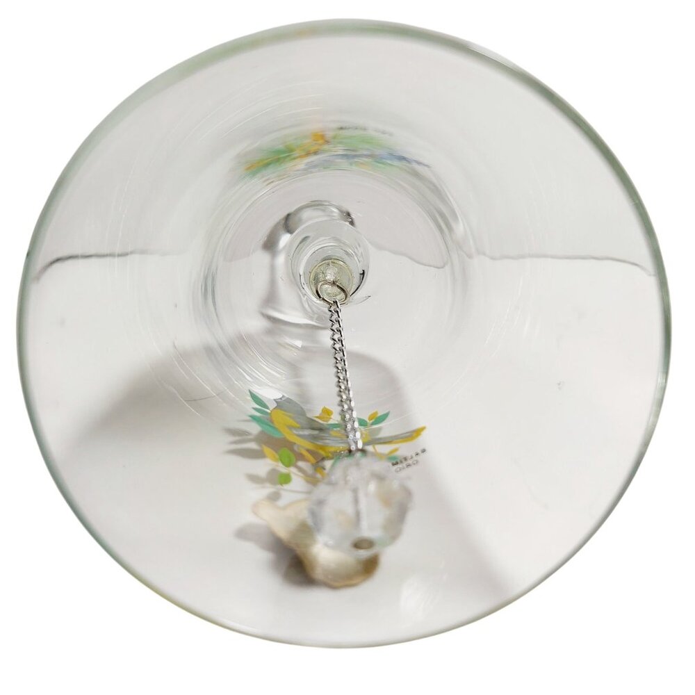 Baltimore Oriole & Blue Jay Crystal Table Bell Handmade West Virginia Glass - Picture 7 of 7